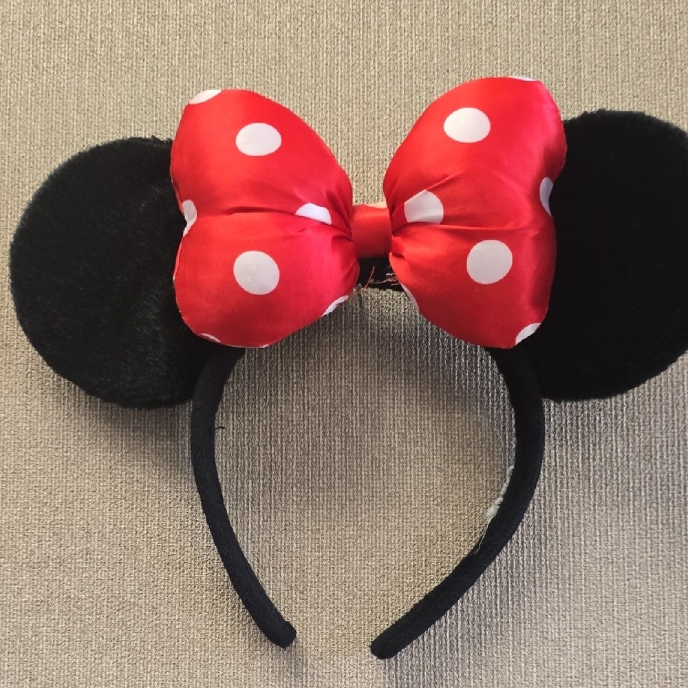Disney Red Polka Dot Bow Headband with Black Ears